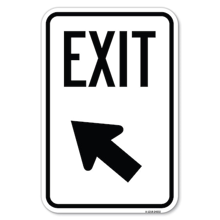 Exit Sign Exit With Left Arrow Heavy-Gauge Aluminum Sign